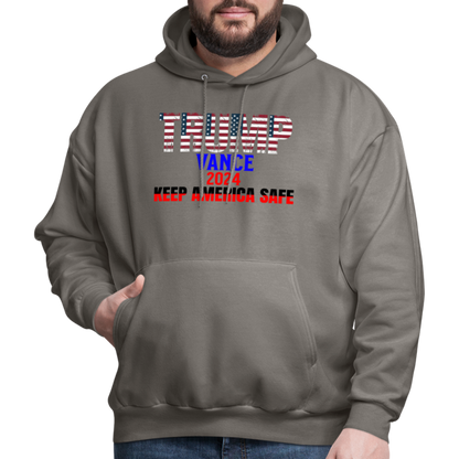 Men's Hoodie Trump Vance Hoodies Keep America Safe - asphalt gray