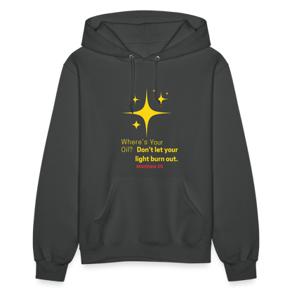 Women's Hoodie wheres your oil - asphalt