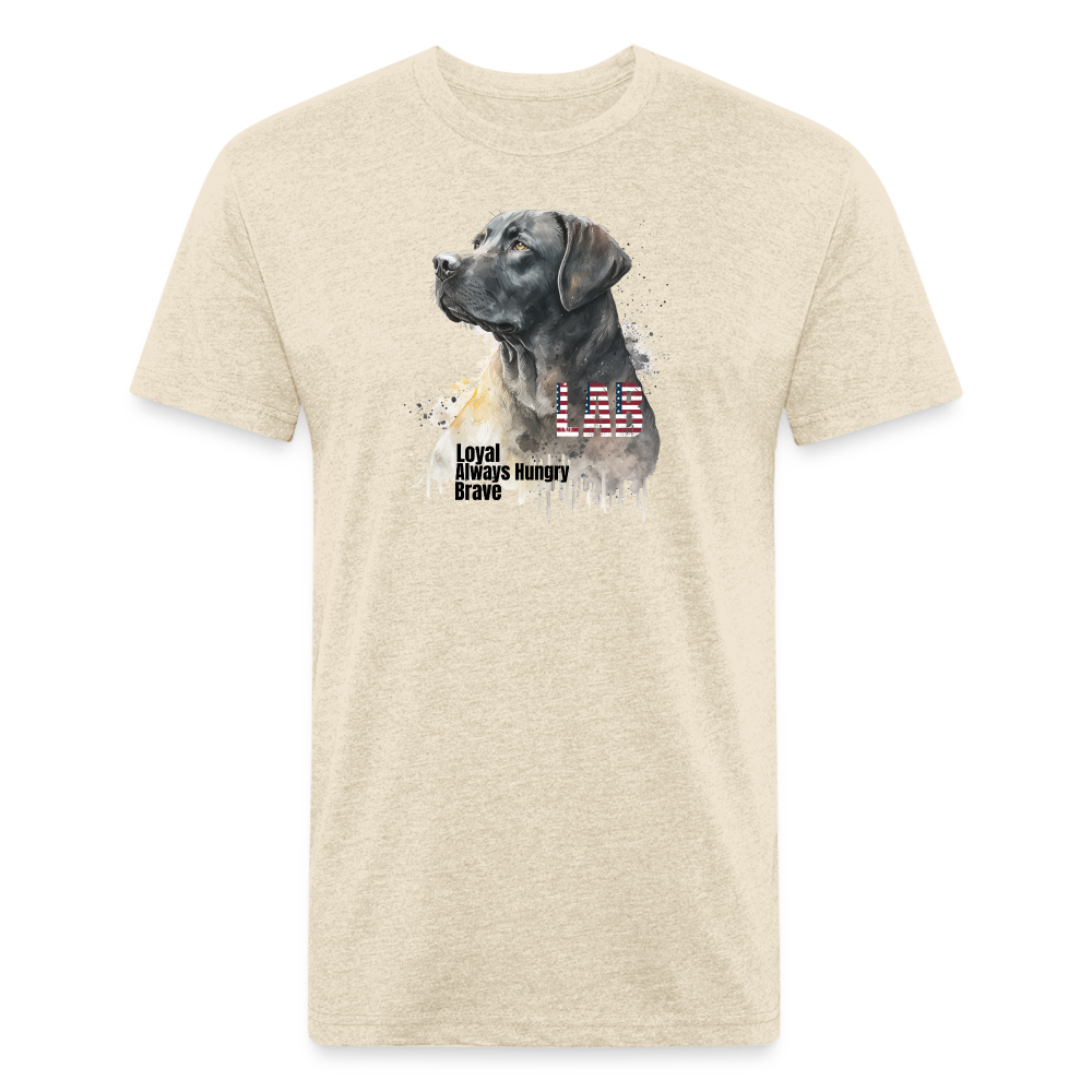 Fitted Cotton/Poly T-Shirt by Next Level Lab Lover dog shirts - heather cream