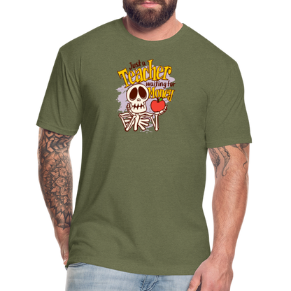 Fitted Cotton/Poly T-Shirt by Next Level funny Teacher shirt Halloween shirts - heather military green