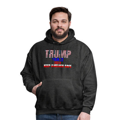 Men's Hoodie Trump Vance Hoodie Keep America Safe - charcoal grey