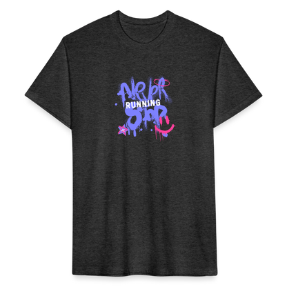 Fitted Cotton/Poly T-Shirt by Next Level never stop running - heather black