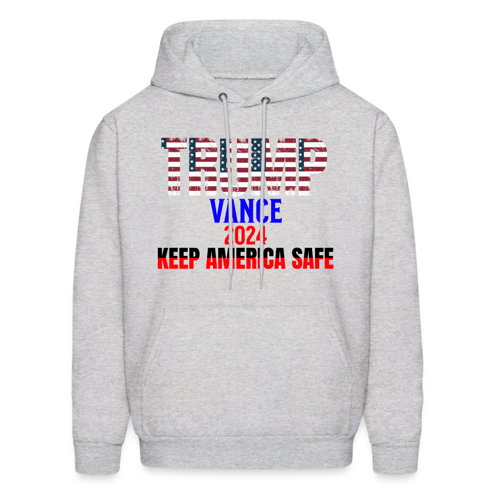 Men's Hoodie Trump Vance Hoodies Keep America Safe - ash 