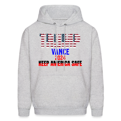 Men's Hoodie Trump Vance Hoodies Keep America Safe - ash 