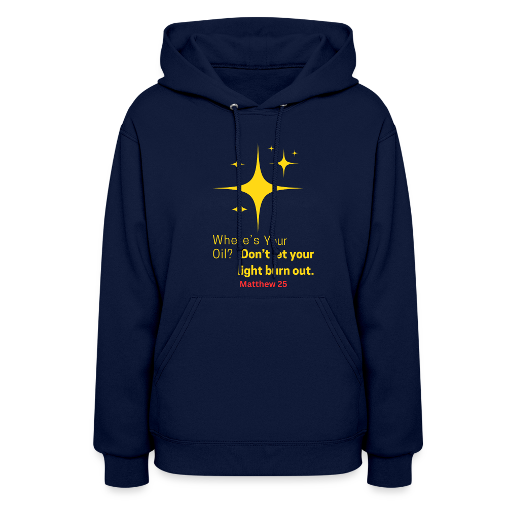 Women's Hoodie wheres your oil - navy