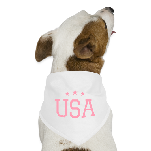 Dog Bandana usa girl dog bandana - white