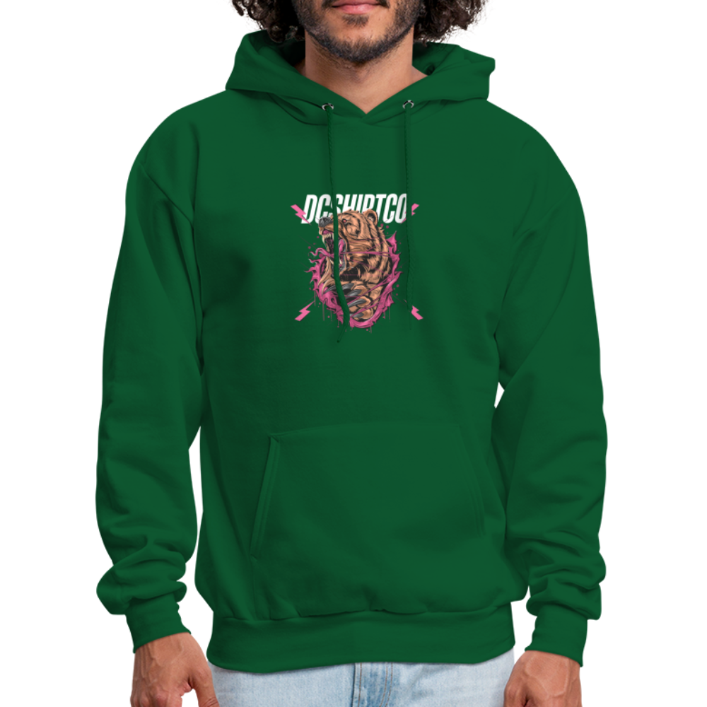 Men's Hoodie dc shirt co bear - forest green