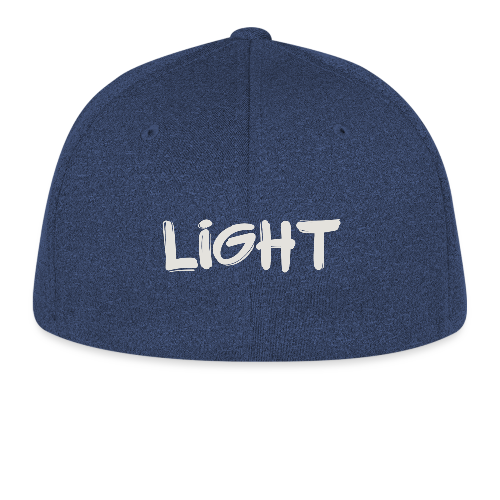 Flexfit Fitted Melange Baseball Cap Shine your Light Hat - heather navy