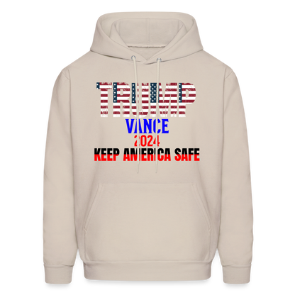 Men's Hoodie Trump Vance Hoodies Keep America Safe - Sand