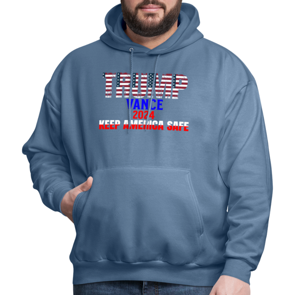 Men's Hoodie Trump Vance Hoodie Keep America Safe - denim blue