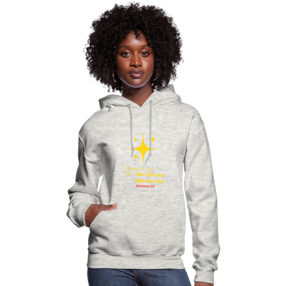 Women's Hoodie wheres your oil - heather oatmeal