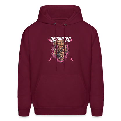 Men's Hoodie dc shirt co bear - burgundy