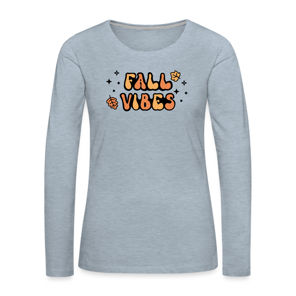 Women's Premium Long Sleeve T-Shirt fall vibes - heather ice blue