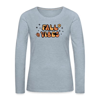 Women's Premium Long Sleeve T-Shirt fall vibes - heather ice blue