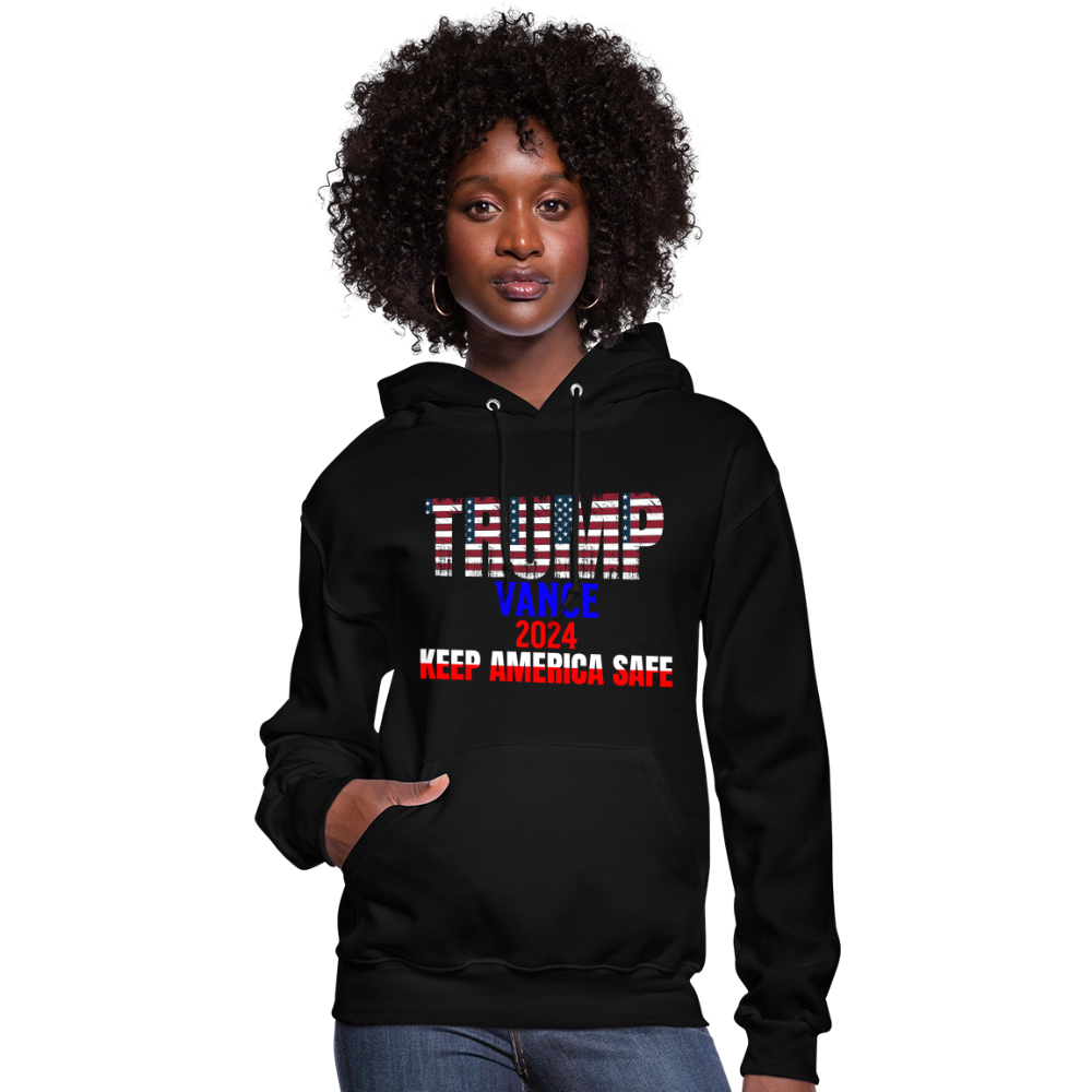 Women's Hoodie Trump Vance Hoodies Keep America safe - black