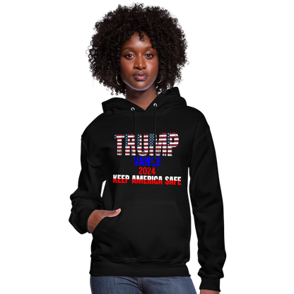 Women's Hoodie Trump Vance Hoodies Keep America safe - black