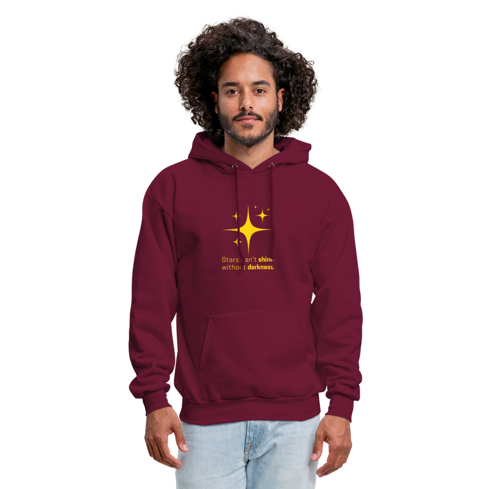 Men's Hoodie stars cant shine without darkness - burgundy