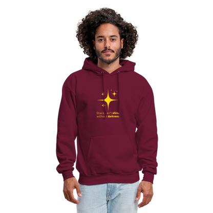 Men's Hoodie stars cant shine without darkness - burgundy