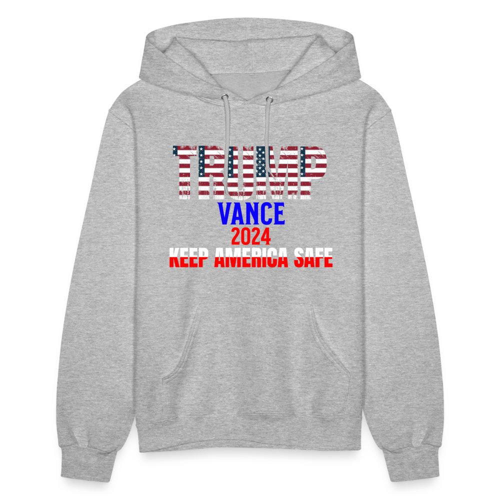 Women's Hoodie Trump Vance Hoodies Keep America safe - heather gray