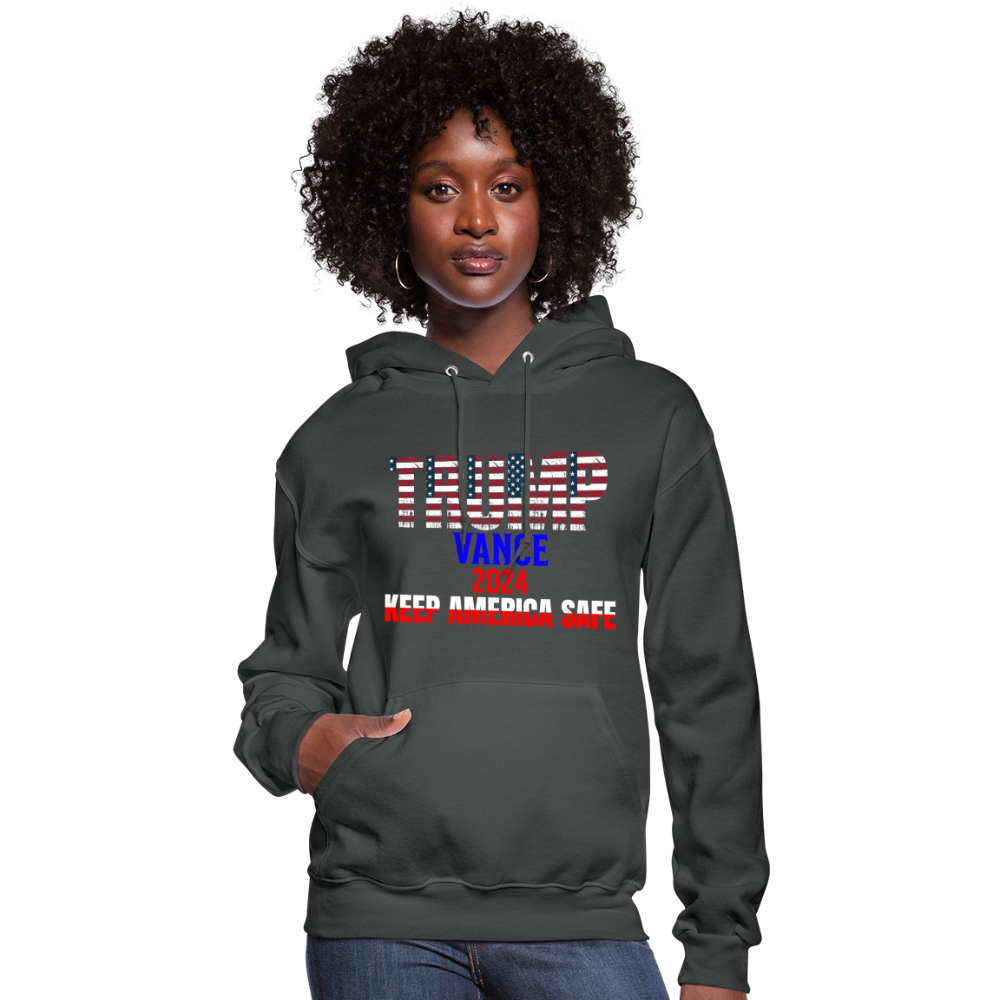 Women's Hoodie Trump Vance Hoodies Keep America safe - asphalt