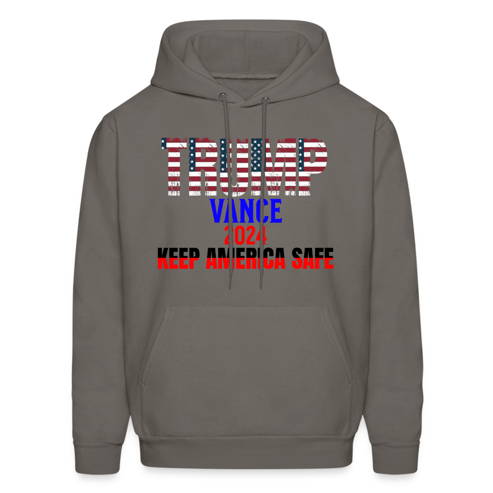 Men's Hoodie Trump Vance Hoodies Keep America Safe - asphalt gray