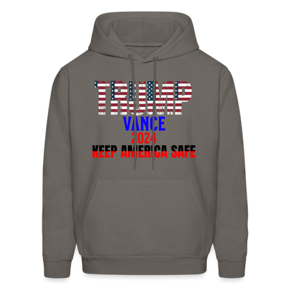 Men's Hoodie Trump Vance Hoodies Keep America Safe - asphalt gray