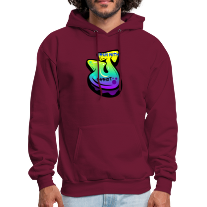 Men's Hoodie I run with Christ - burgundy