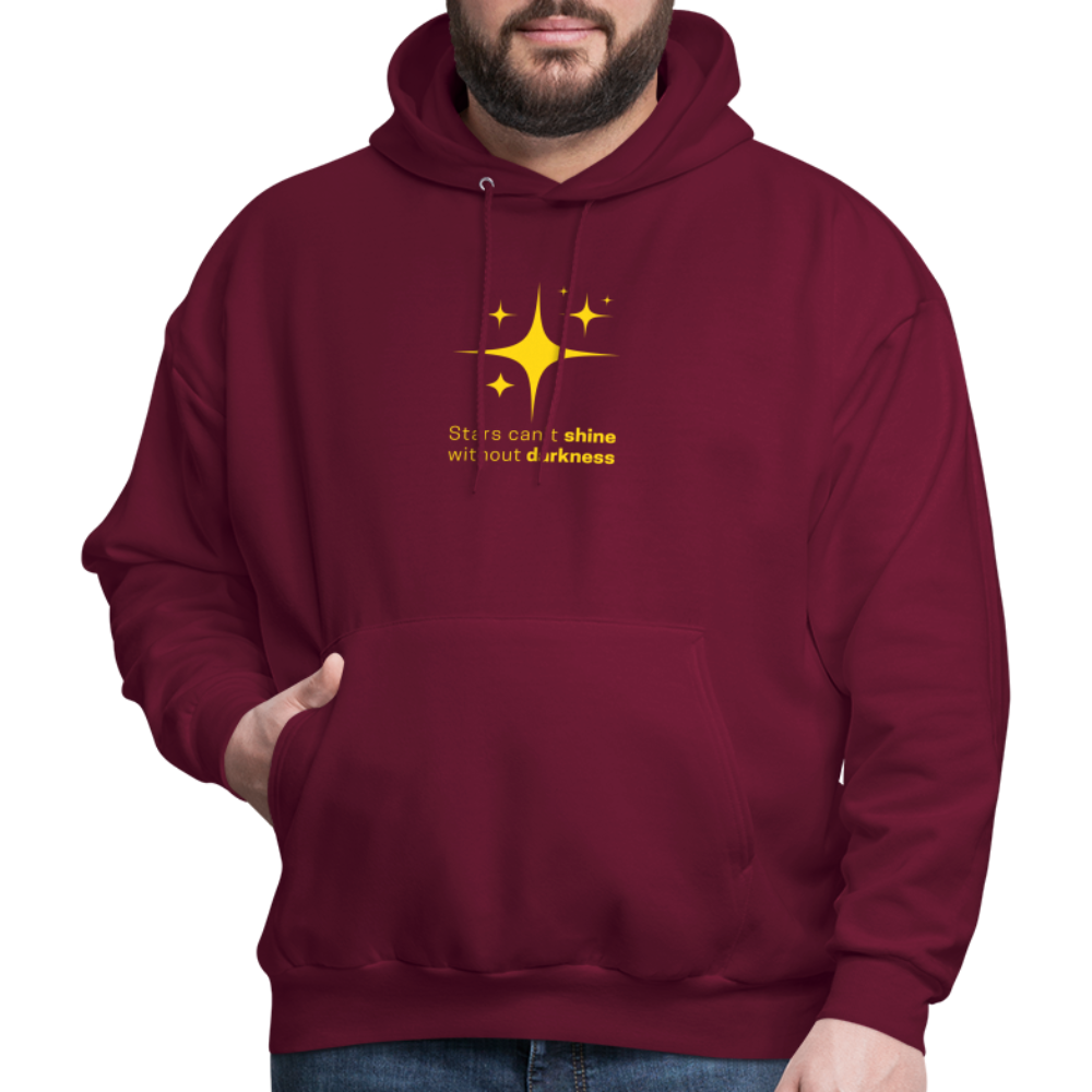 Men's Hoodie stars cant shine without darkness - burgundy