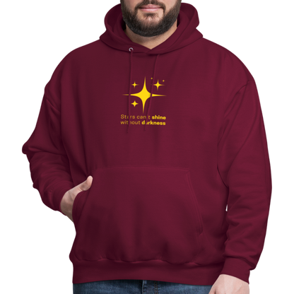 Men's Hoodie stars cant shine without darkness - burgundy