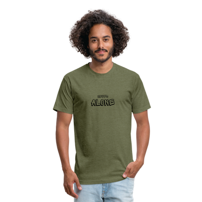 Fitted unisex/Poly T-Shirt by Next Level never alone - heather military green