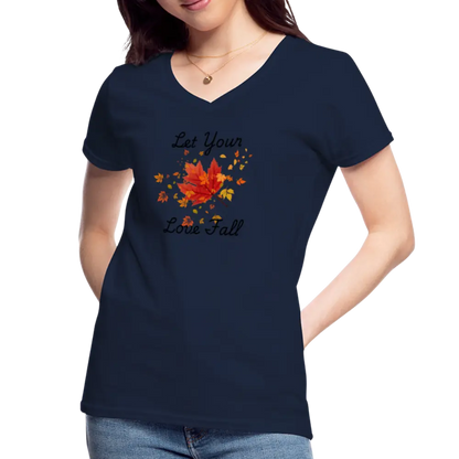 Women's V-Neck T-Shirt let your love fall