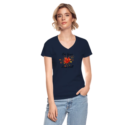 Women's V-Neck T-Shirt let your love fall